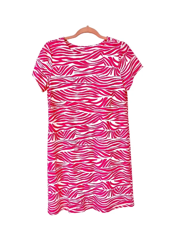 Women's Plus-Size Casual Outfit Ella Dress In Zebra Hot Pink