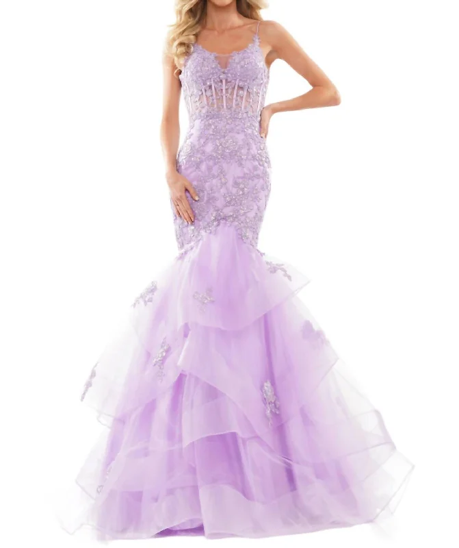 Festival Fashion Gala Dress In Lilac