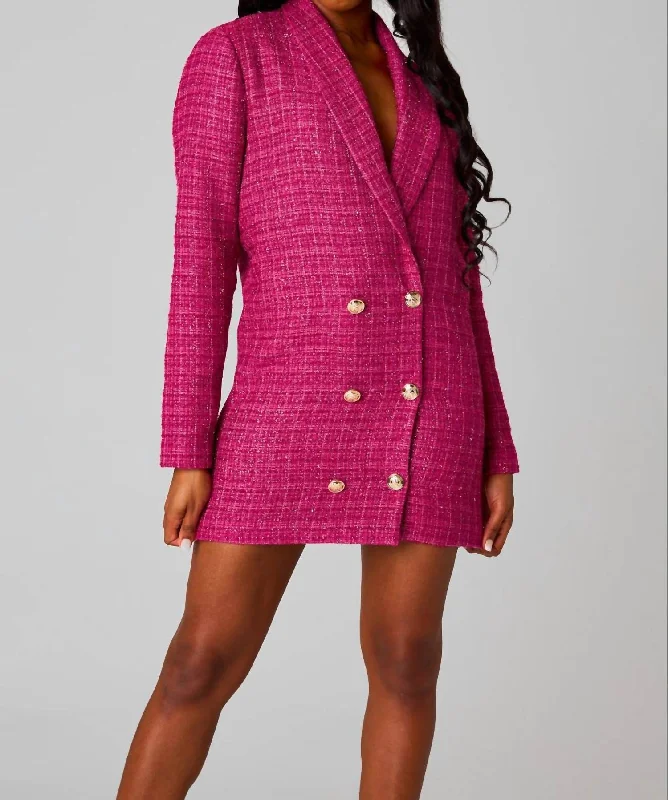 Women's Vacation Garments Carey Blazer Dress In Pink