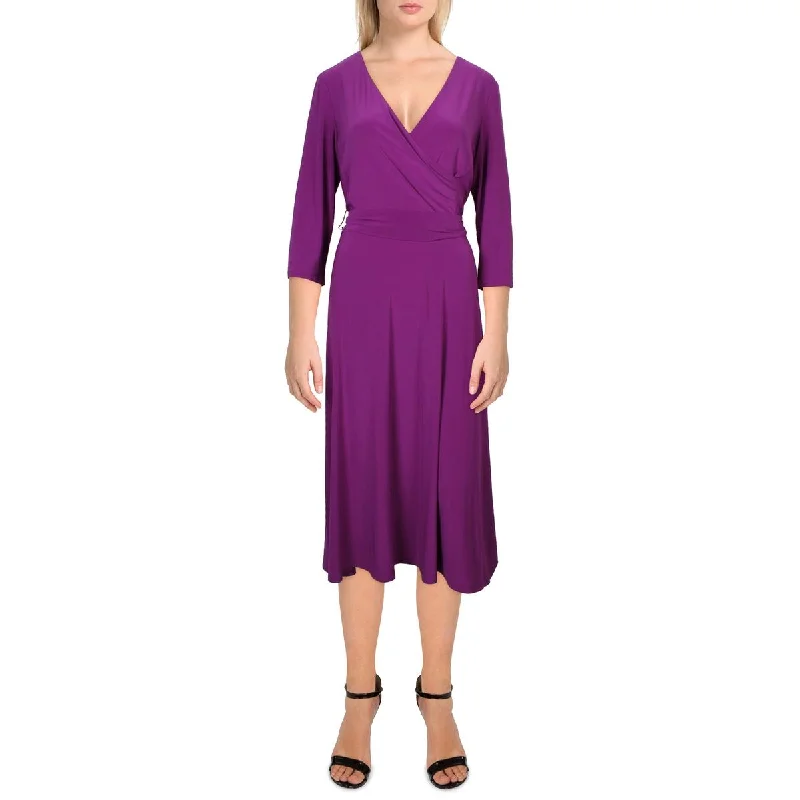 Women's Occasion Wear Apparel Womens Surplice Polyester Shift Dress