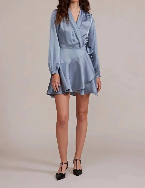 Day To Night Styles Adonia Wrap Dress In Ice Blue