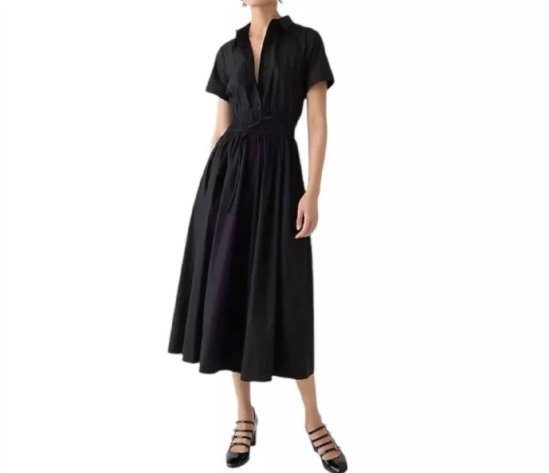 Trend Alert Elena Shirtdress In Cotton Poplin In Black