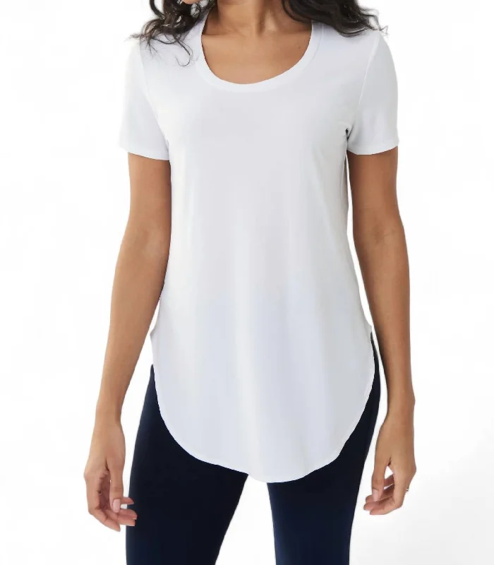 Women's Evening Wear Longline T-Shirt In White