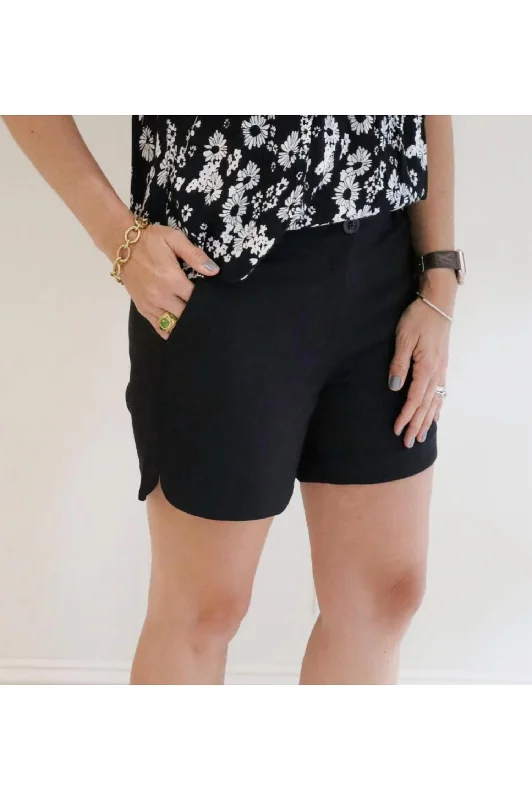 Chic Women's Clothing for Date Nights Side-Round Short In Black