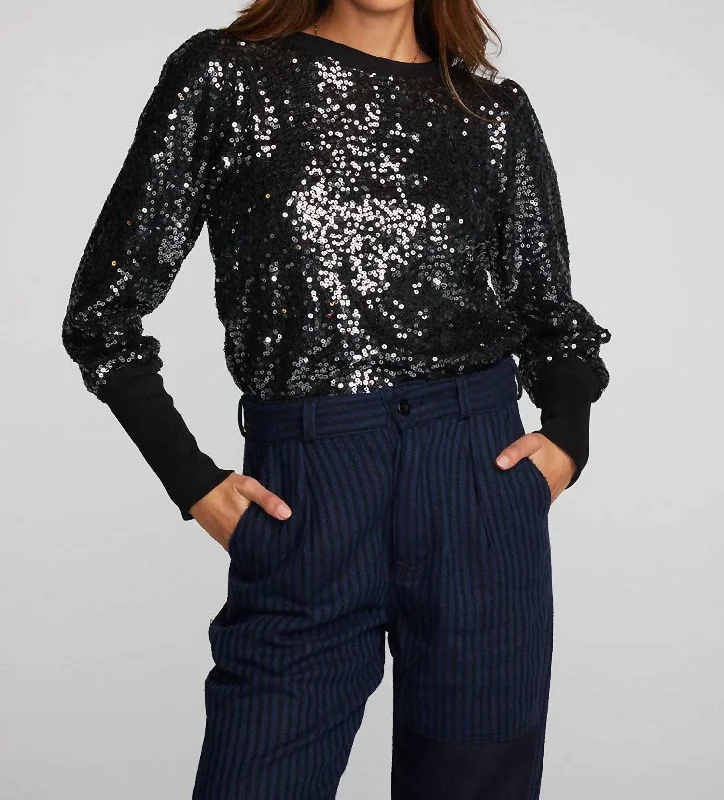 Sophisticated Women's Fashion Nightingale Sequin Pullover In Black