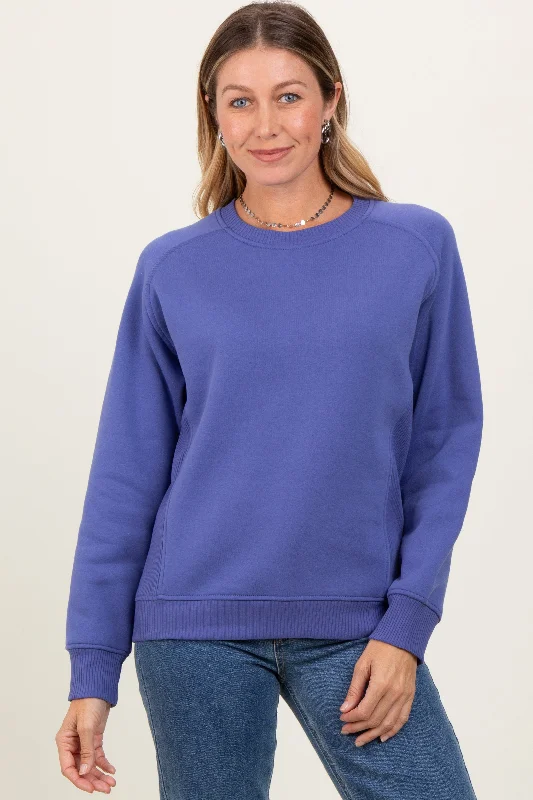 Timeless Women's Fashion Styles Periwinkle Fleece Sweatshirt