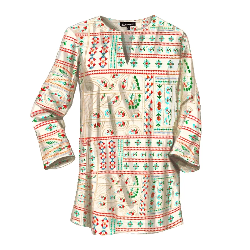 Women's Floral Print Outfit Embroidered Kurta Tunic