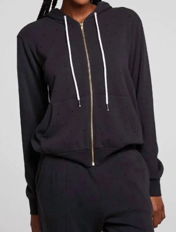 Women's Urban Fashion Lex Zip Up Hoodie In Licorice