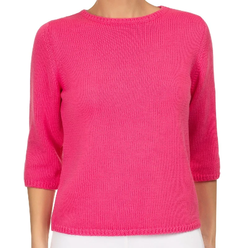 Women's Office Attire 3/4 Sleeve Pullover in Passion Pink