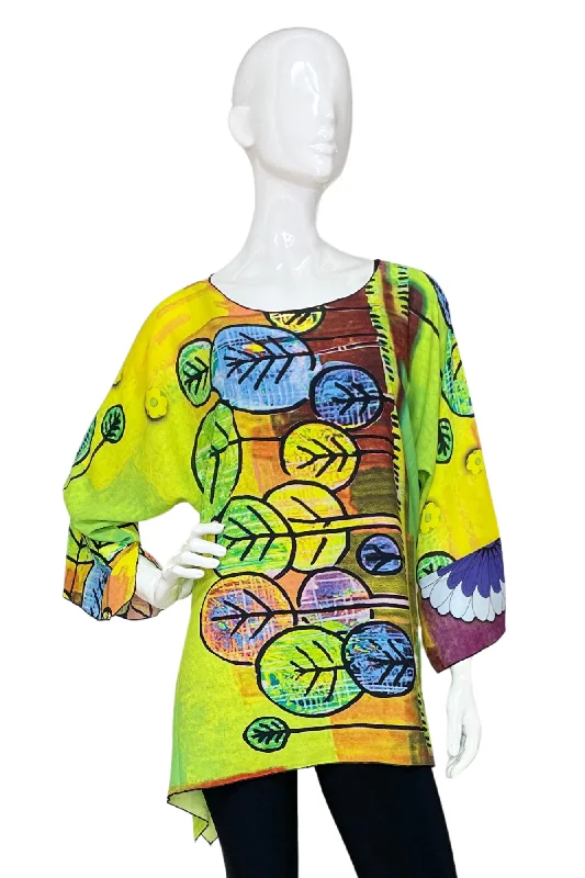 Clothing Woman Lior One Size Fits All  Enchanted Garden Print Tunic Top Women's