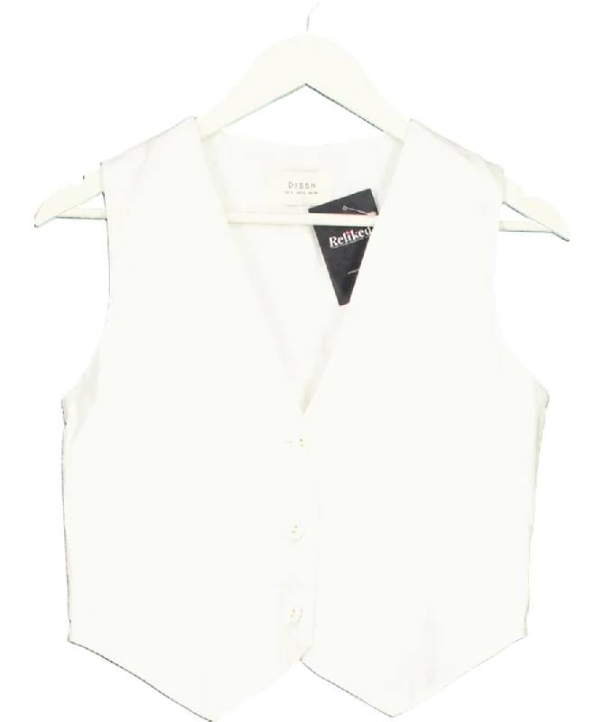 Stylish Women's Outerwear Apparel DISSH White Banks Linen Vest UK 6