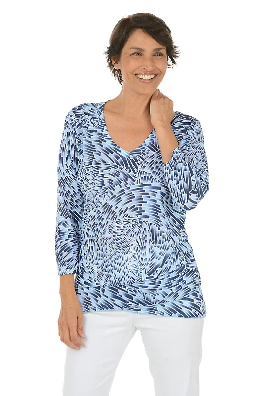 Women's Comfortable Lounge Outfit Swirled Tiles Criss Cross Tunic