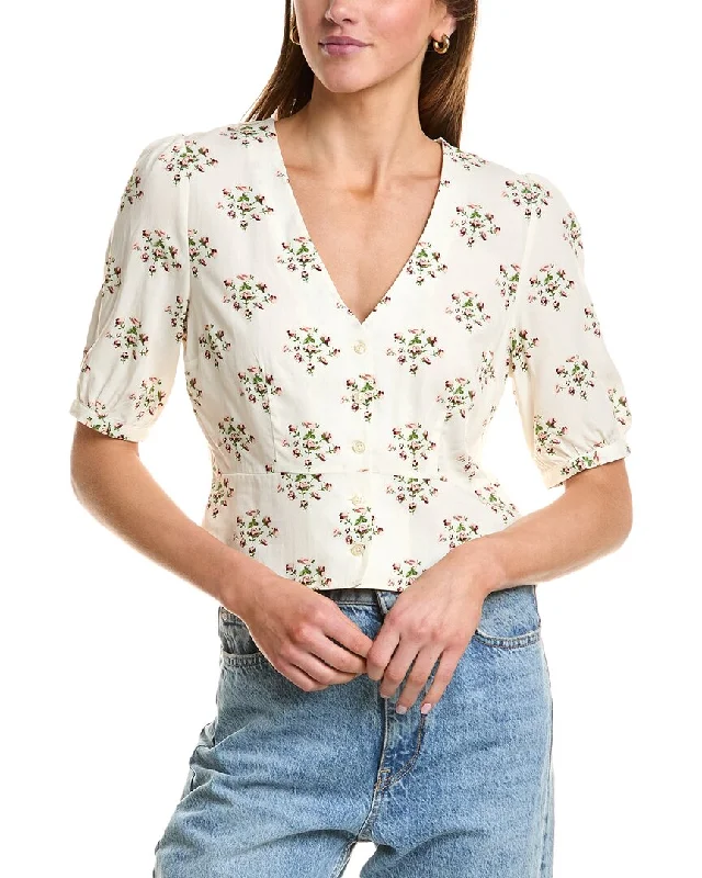 Women's Party Outfit KULE Button Cropped Blouse