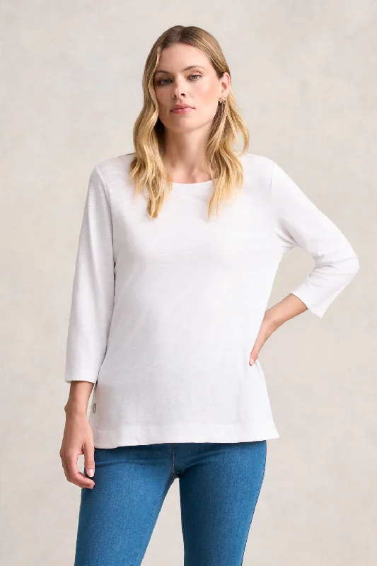 Comfortable Outfit For Women 3/4 Sleeve Organic Cotton T-Shirt