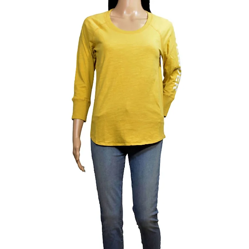 Women's Everyday Attire Women California Cotton T-Shirt In Mustard