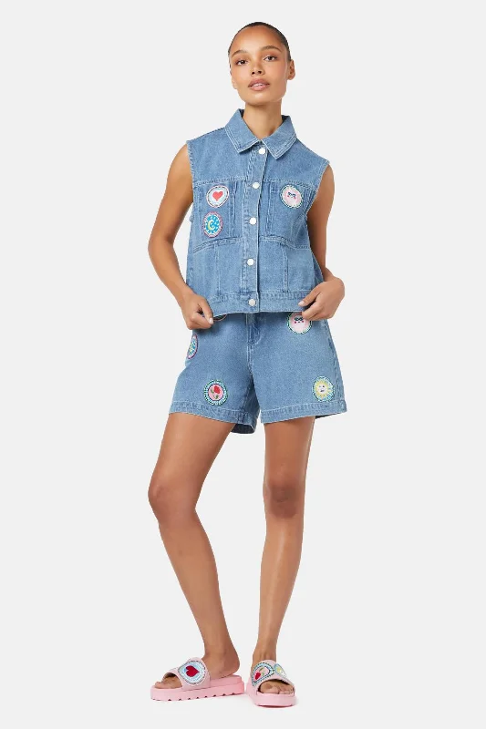 Clothes Of Woman Bring A Plate Denim Vest