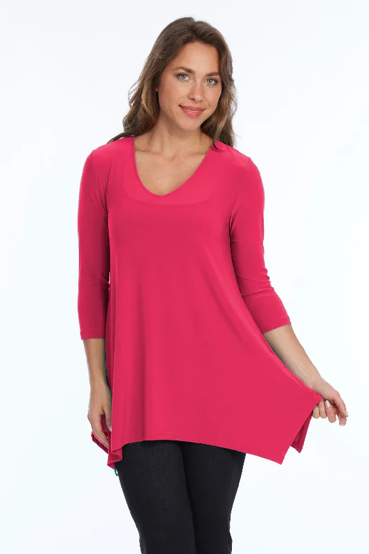 Clothes For Women Alisha D High Low V Neck Tunic Top 3/4 Sleeves