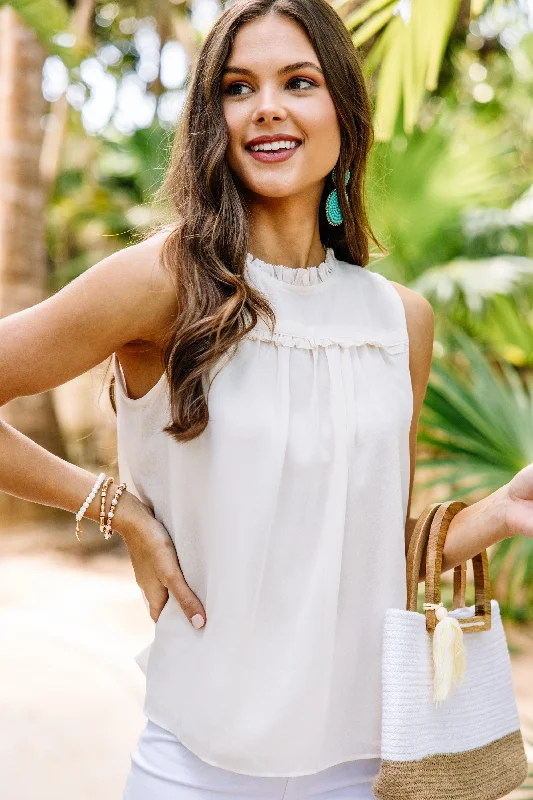 Women's Work Apparel Going The Distance Cream White Tank