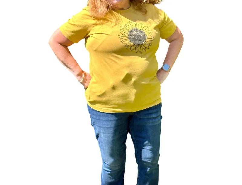 Casual Dresses for Women Susanna Sunflower T-Shirt In Yellow