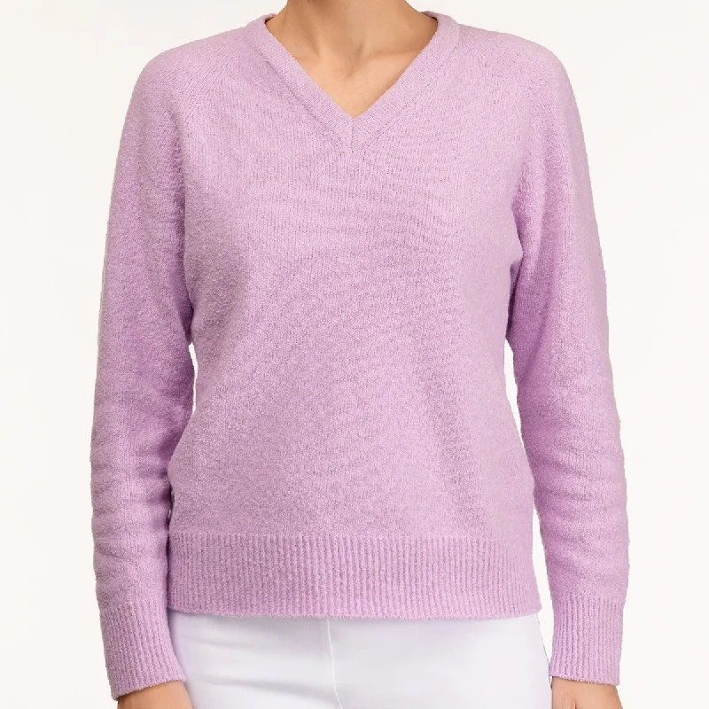 Women's Casual Outfit V Neck Pullover in Lilac