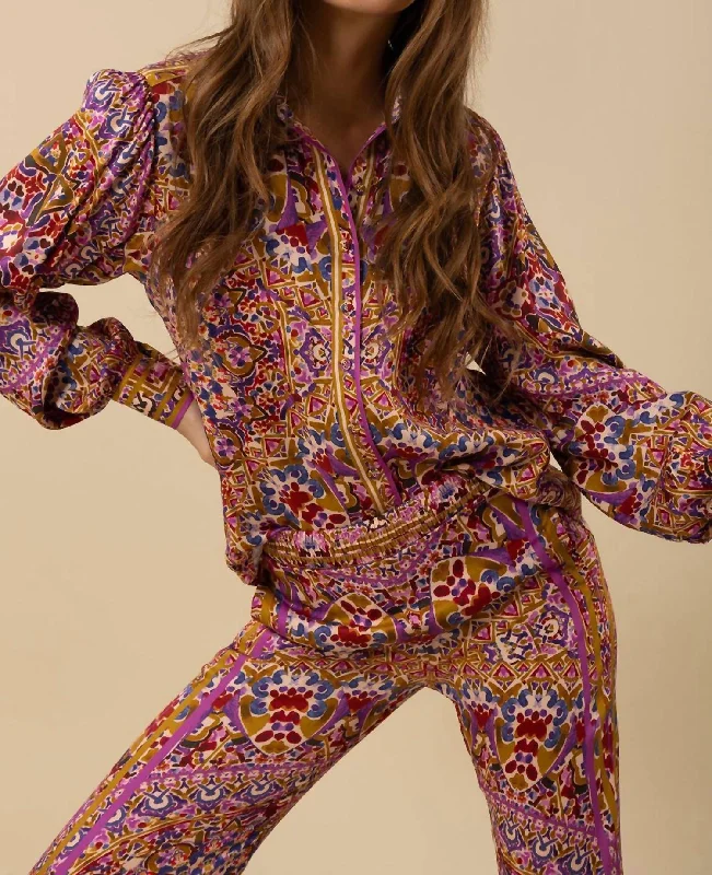 Comfortable Outfit For Women Kyla Twill Long Sleeve Top In Pink