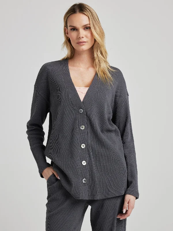 Best Online Clothing Boutiques Relaxed Cardigan - Charcoal