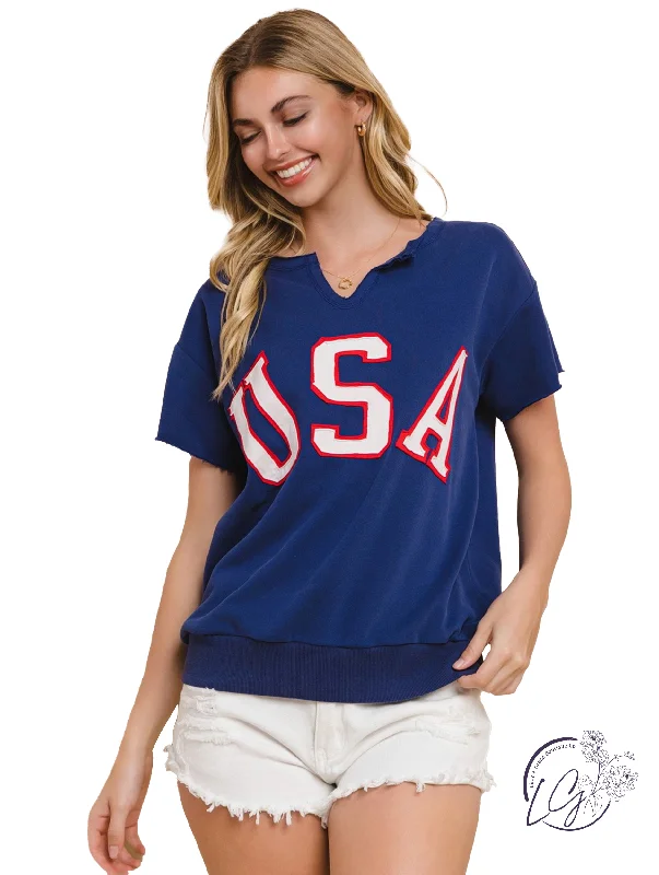 Women Online Clothing Boutiques U.S.A. Short Sleeve Sweatshirt