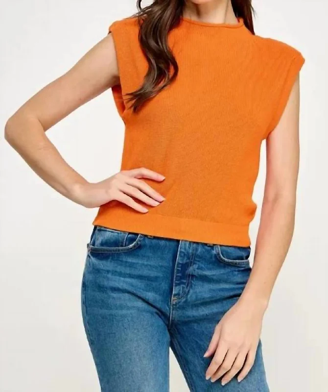 Best Online Boutiques Muscle Knit Top In Orange