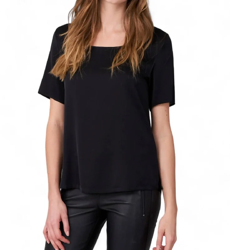 Fashion-forward Women's Clothing Silk T-Shirt In Black