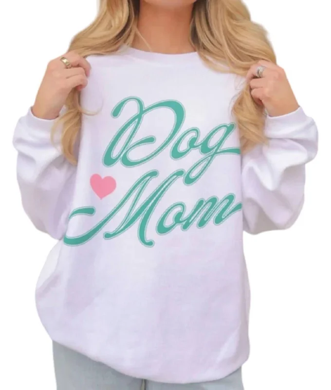 Chic & Cozy Apparel Dog Mom Sweatshirt In White