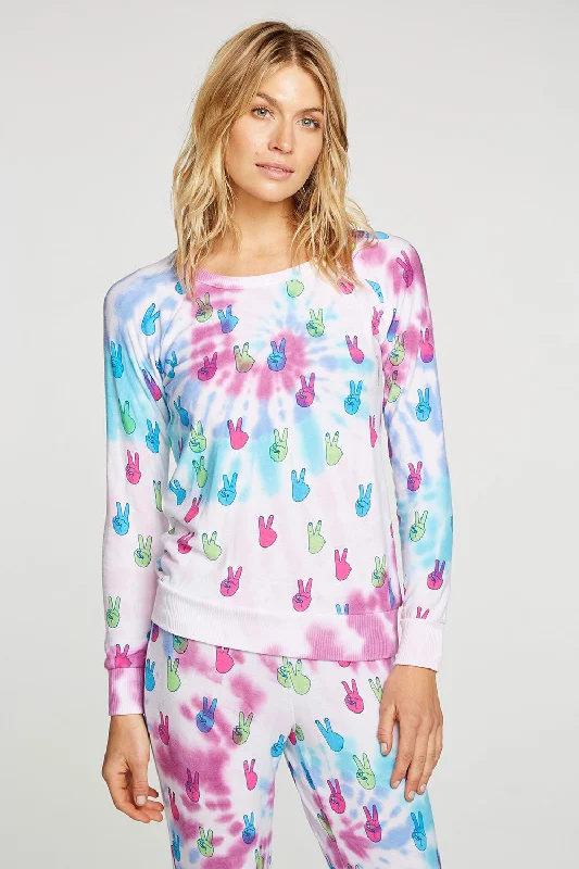 Stylish Loungewear for Women Tie Dye Peace Out Pullover