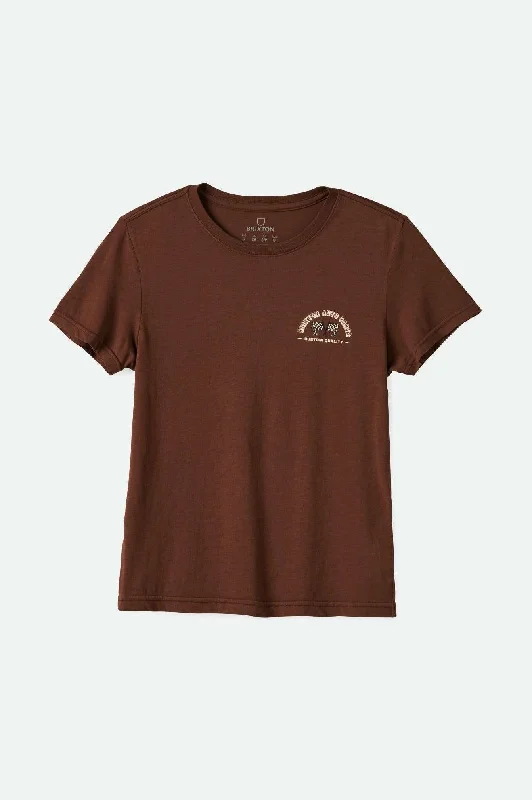 Women's Outdoor Activity Garments Auto Parts Fitted Crew T-Shirt - Pinecone Brown Worn Wash