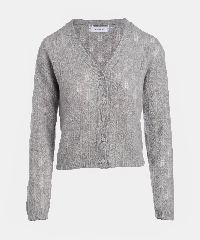 Stylish Women's Attire Cashmere Pointelle Cardigan