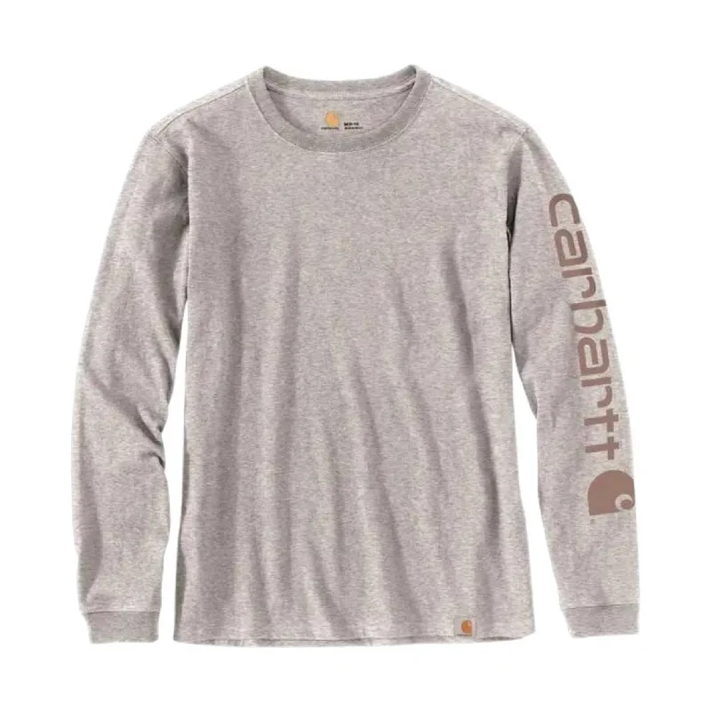 Women's Romantic Outfit Carhartt Women's Long Sleeve Logo T-Shirt - Heather Gray