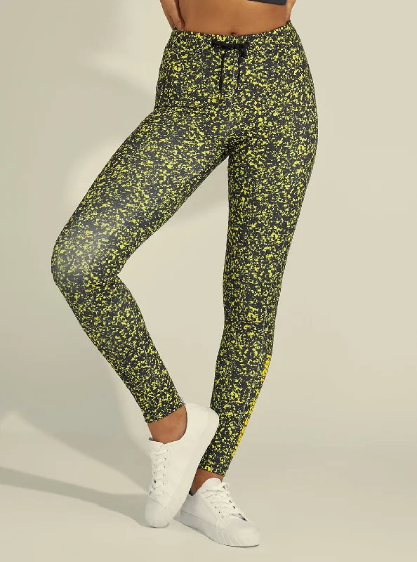 Affordable Women's Clothes Eco Black Yellow Alesha Active Leggings