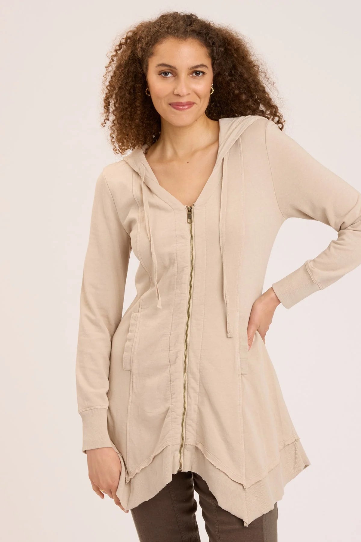 Women's Elegant Evening Attire Merchantile Fleece Jacket - Sand