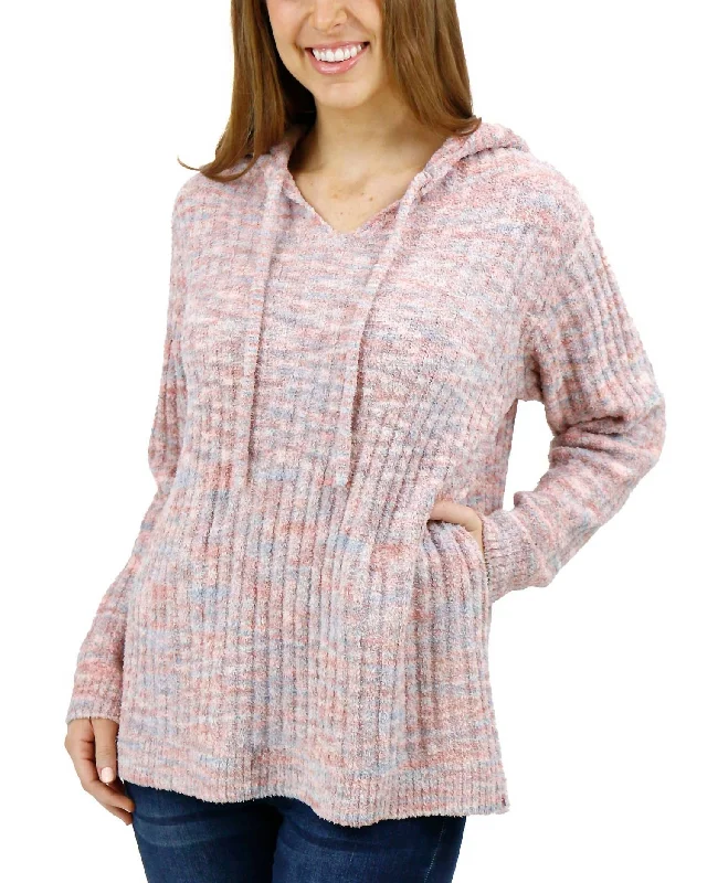 Weekend Sale Cloud Ribbed Hoodie In Blush Mélange