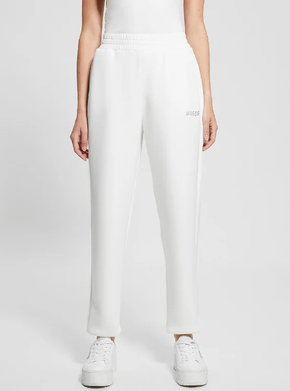 Relaxed Style White Cecilia Scuba Pants