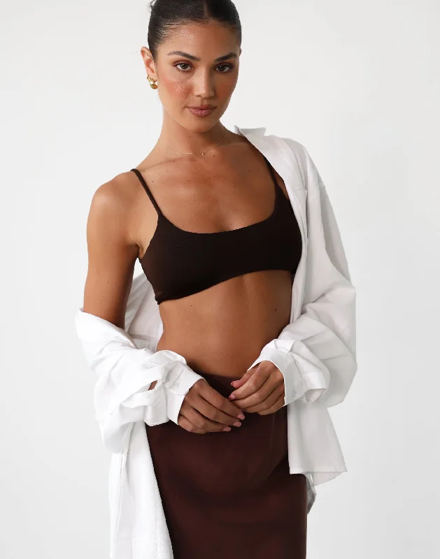 Trendy Fashion For Women Stamina Crop Top (Cocoa)