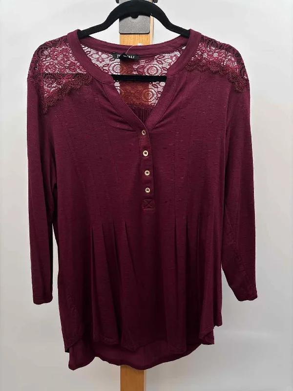 Sale For Women Roz & Ali Women's Size XL maroon Solid Tunic