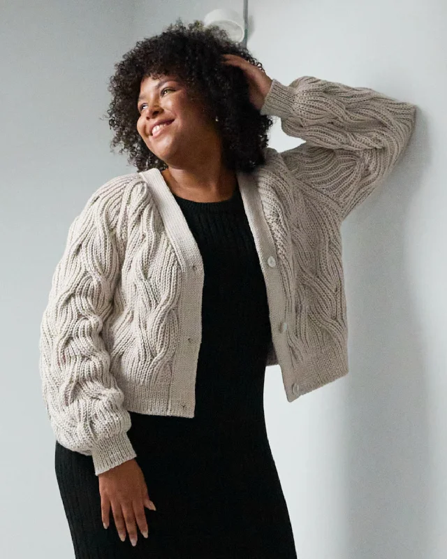 Clothes For Women Nemunas: Silver Grey Merino Wool Cardigan
