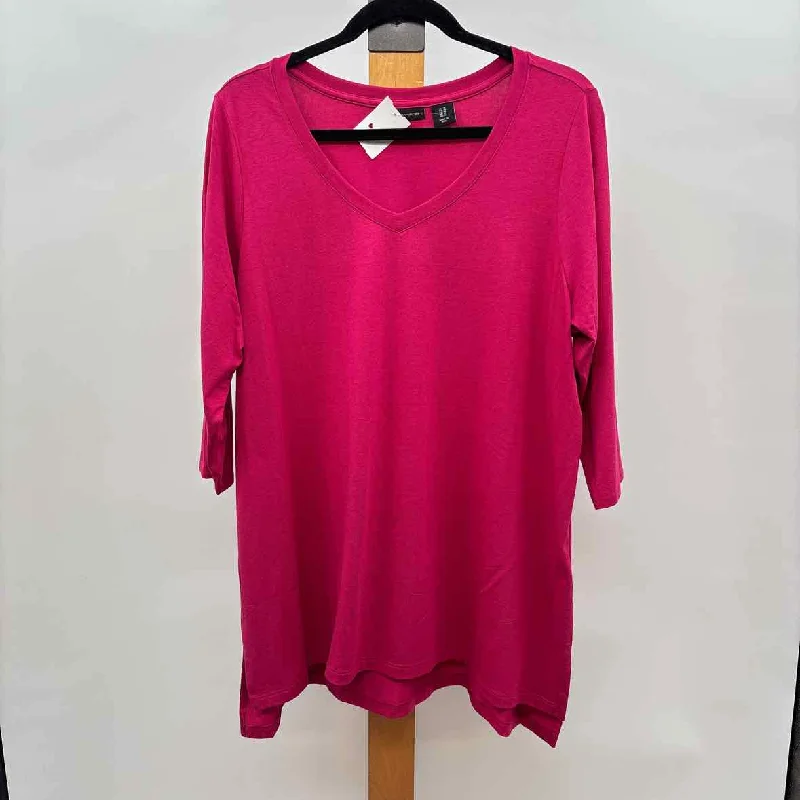 Trendy Boutique Online Tahari Women's Size 1X Magenta Solid Tunic