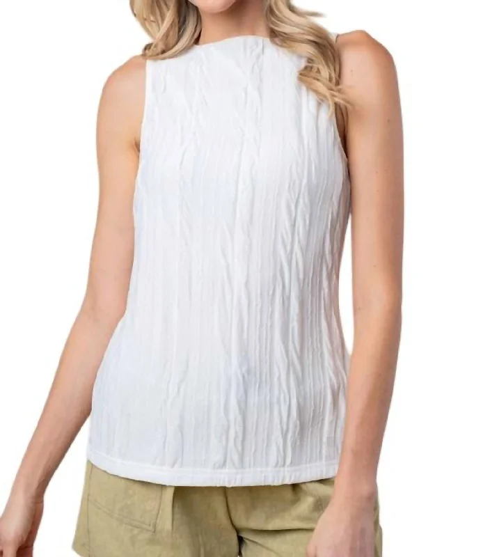 Fashion Sale Sleeveless Solid Knit Top In Cream