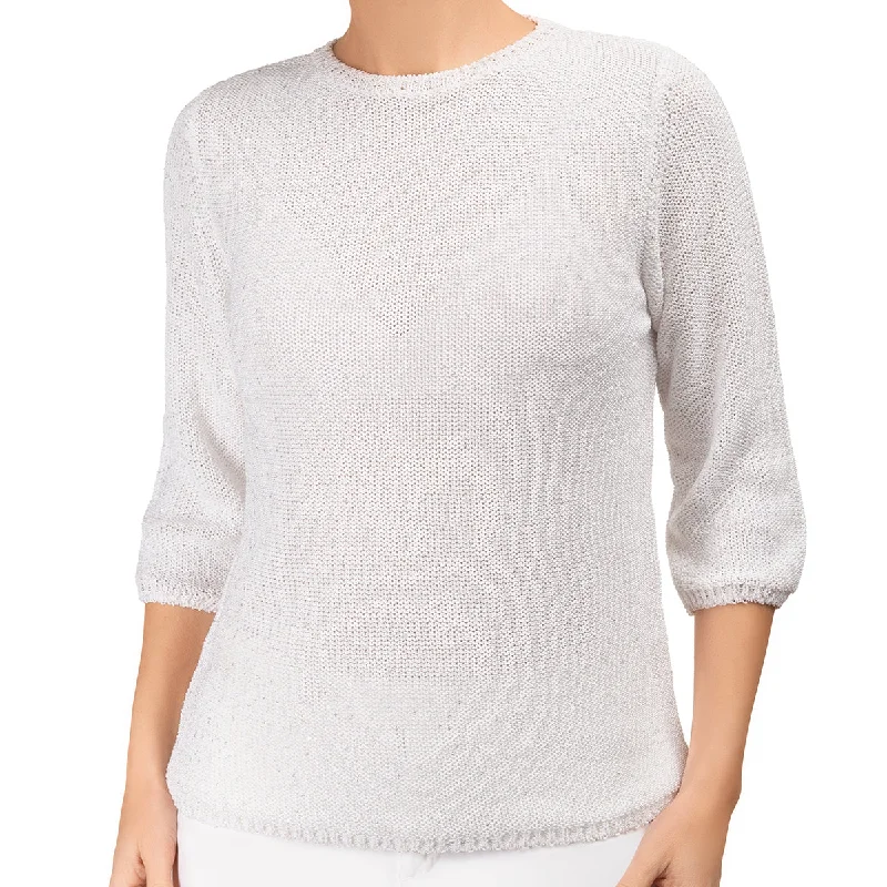 Women's Party Outfit Pailletami Pullover in White