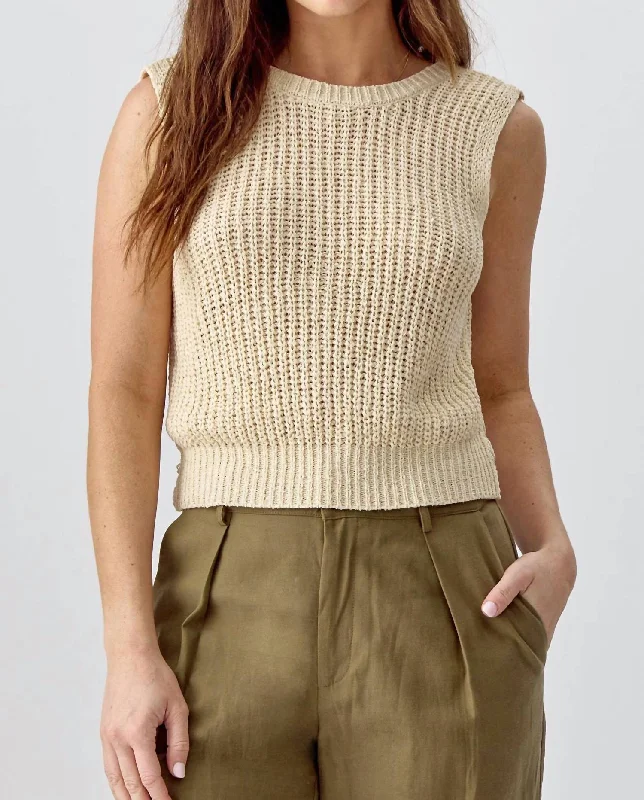 Women's Clothes Beth Twist Back Knit Top In Wheat