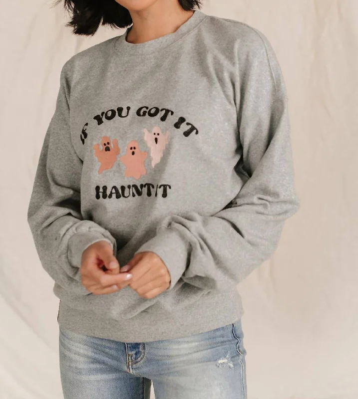 Fashionable Casual Tops University Pullover In Haunt It