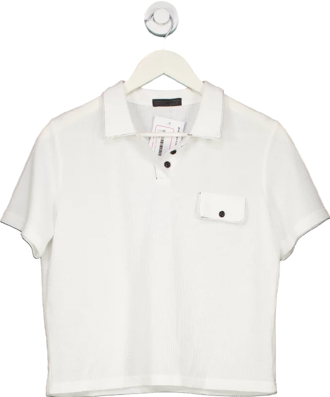 Outlet Clothing Dazy White Short Sleeve Polo Shirt