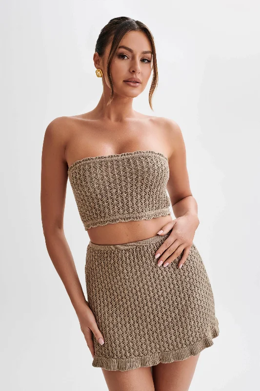 Sales For Clothes Serina Knit Crop Top - Taupe