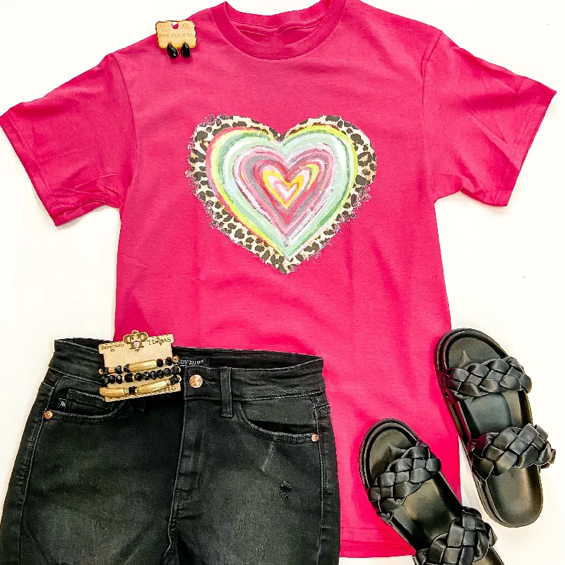 Women's Festive Attire Loving In Colors Short Sleeve Graphic Tee in Hot Pink