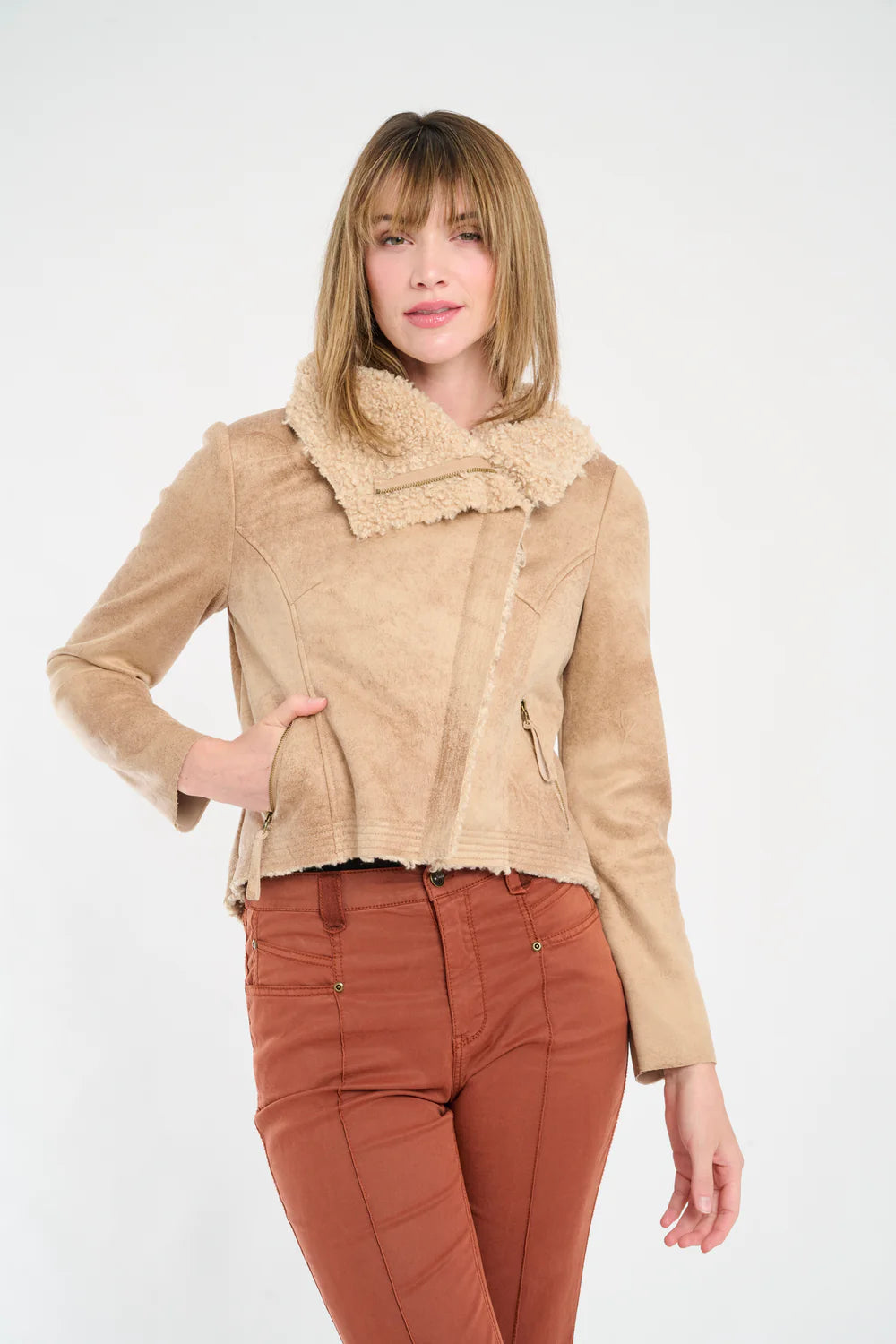 Women's Comfy Attire For Lounging Wylder Shearling Jacket - Vanilla Bean